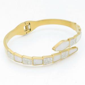 Stainless Steel Stone Bangle - KB187981-WH