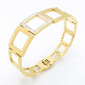 Stainless Steel Stone Bangle - KB187985-WH