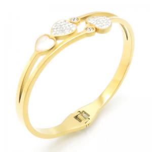 Stainless Steel Stone Bangle - KB187986-WH