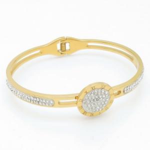 Stainless Steel Stone Bangle - KB188005-WH