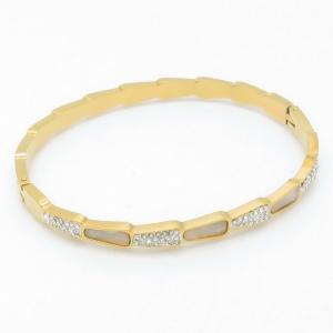 Stainless Steel Stone Bangle - KB188006-WH