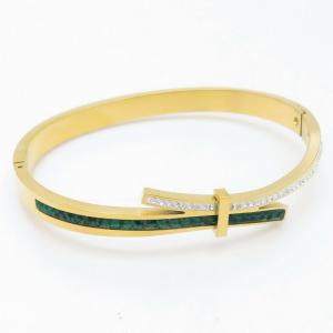 Stainless Steel Stone Bangle - KB188011-WH