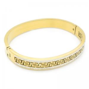 Stainless Steel Stone Bangle - KB188014-WH