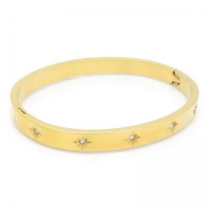 Stainless Steel Stone Bangle - KB188015-WH