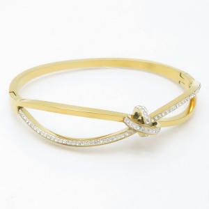 Stainless Steel Stone Bangle - KB188016-WH