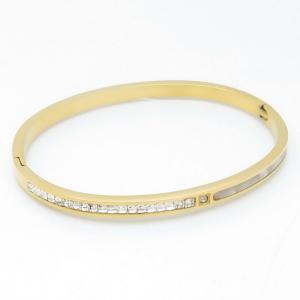 Stainless Steel Stone Bangle - KB188018-WH