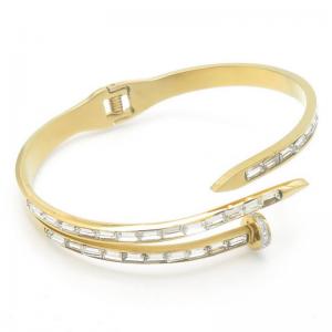 Stainless Steel Stone Bangle - KB188020-WH