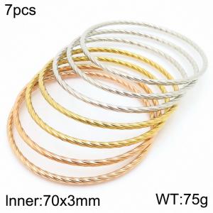 Stainless steel twisted ring bracelet - KB188103-KFC