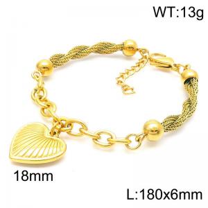 180x6mm  New Fashion Splicing Bracelet Stainless Steel Women's Love Bracelet Jewelry Gift - KB188183-Z