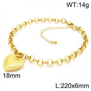 220x6mm New Fashion Round Chain Bracelet Stainless Steel Women's Love Bracelet Jewelry Gift - KB188184-Z