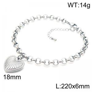 220x6mm New Fashion Round Chain Bracelet Stainless Steel Women's Love Bracelet Jewelry Gift - KB188185-Z