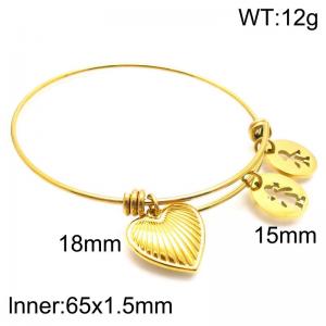 65x1.5mm New Fashion Round Chain Bracelet Stainless Steel Women's Boys and Girls Love Bracelet Jewelry Gift - KB188186-Z