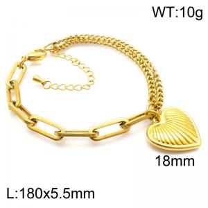 180x5.5mm  New Fashion Splicing Bracelet Stainless Steel Women's Love Bracelet Jewelry Gift - KB188188-Z