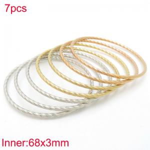 Stainless Steel Gold-plating Bangle - KB188346-LO