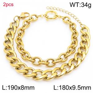 Stainless steel gold bracelet - KB188408-Z-