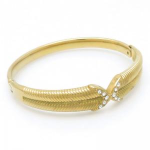 Stainless Steel Stone Bangle - KB188731-SP