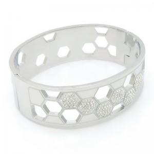 Stainless Steel Stone Bangle - KB188732-SP