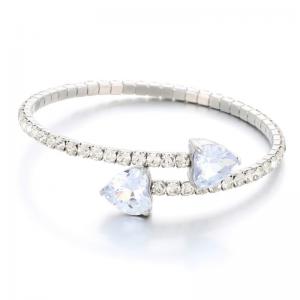 Stainless Steel Stone Bangle - KB189127-HR