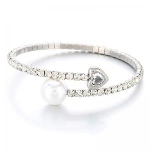 Stainless Steel Stone Bangle - KB189131-HR