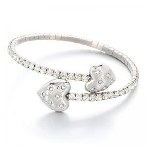 Stainless Steel Stone Bangle - KB189140-HR