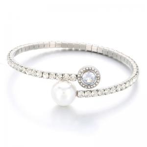 Stainless Steel Stone Bangle - KB189142-HR