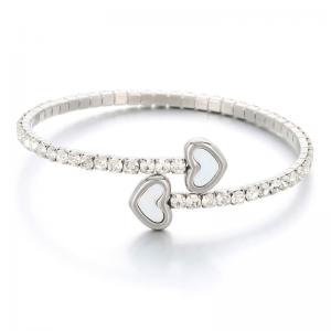 Stainless Steel Stone Bangle - KB189145-HR