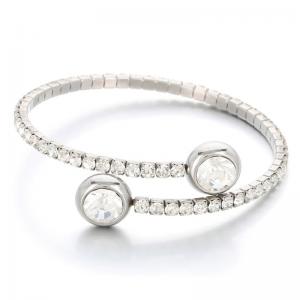 Stainless Steel Stone Bangle - KB189147-HR