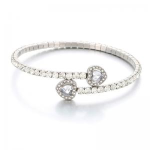 Stainless Steel Stone Bangle - KB189152-HR