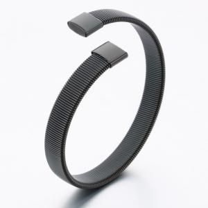 Stainless Steel Black-plating Bangle - KB189315-TSC