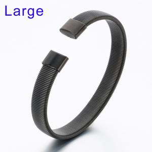 Stainless Steel Black-plating Bangle - KB189341-TSC