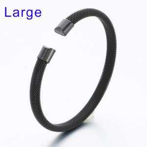 Stainless Steel Black-plating Bangle - KB189365-TSC