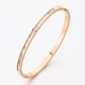 Stainless Steel Stone Bangle - KB189380-BJ