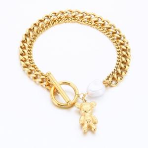 Stainless Steel Gold-plating Bracelet - KB189520-HM