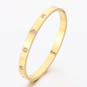 Stainless Steel Stone Bangle - KB189544-SP