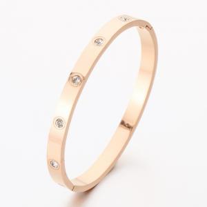 Stainless Steel Stone Bangle - KB189546-SP