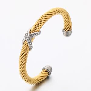 Stainless Steel Wire Bangle - KB189548-SP