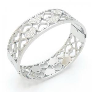 Stainless Steel Stone Bangle - KB189554-SP