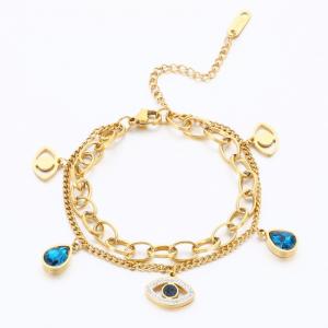 Stainless Steel Gold-plating Bracelet - KB189606-AQ