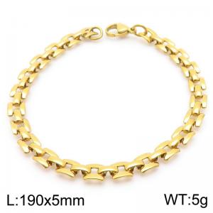 Fashion Stainless Steel Geometric Square Bracelet Gold Color - KB189705-Z