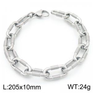 Fashion Stainless Steel Geometric Square Bracelet Silver Color - KB189708-Z