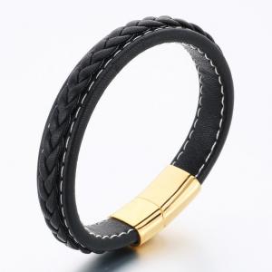 Stainless Steel Leather Bracelet - KB189772-TSC