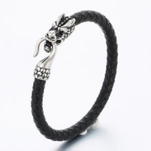 Stainless Steel Leather Bracelet - KB189841-TSC