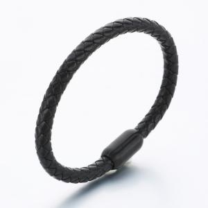 Stainless Steel Leather Bracelet - KB189842-TSC