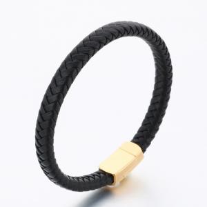 Stainless Steel Leather Bracelet - KB189847-TSC