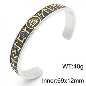 Viking Lucky Charms Open Bangle For Men Stainless Steel Trendy Jewelry - KB189966-MZOZ