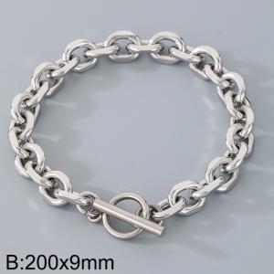 Stainless steel OT buckle edged 0-character chain bracelet - KB190036-Z