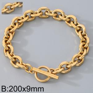 Stainless steel OT buckle edged 0-character chain bracelet - KB190037-Z