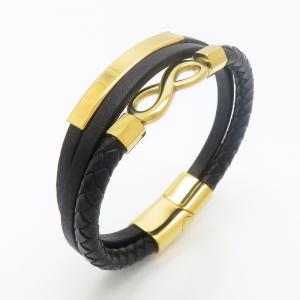 Stainless Steel Leather Bracelet - KB190148-TSC