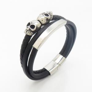 Stainless Steel Leather Bracelet - KB190154-TSC