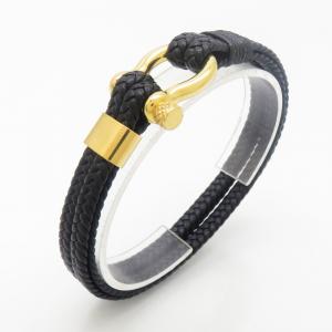 Stainless Steel Leather Bracelet - KB190201-TSC